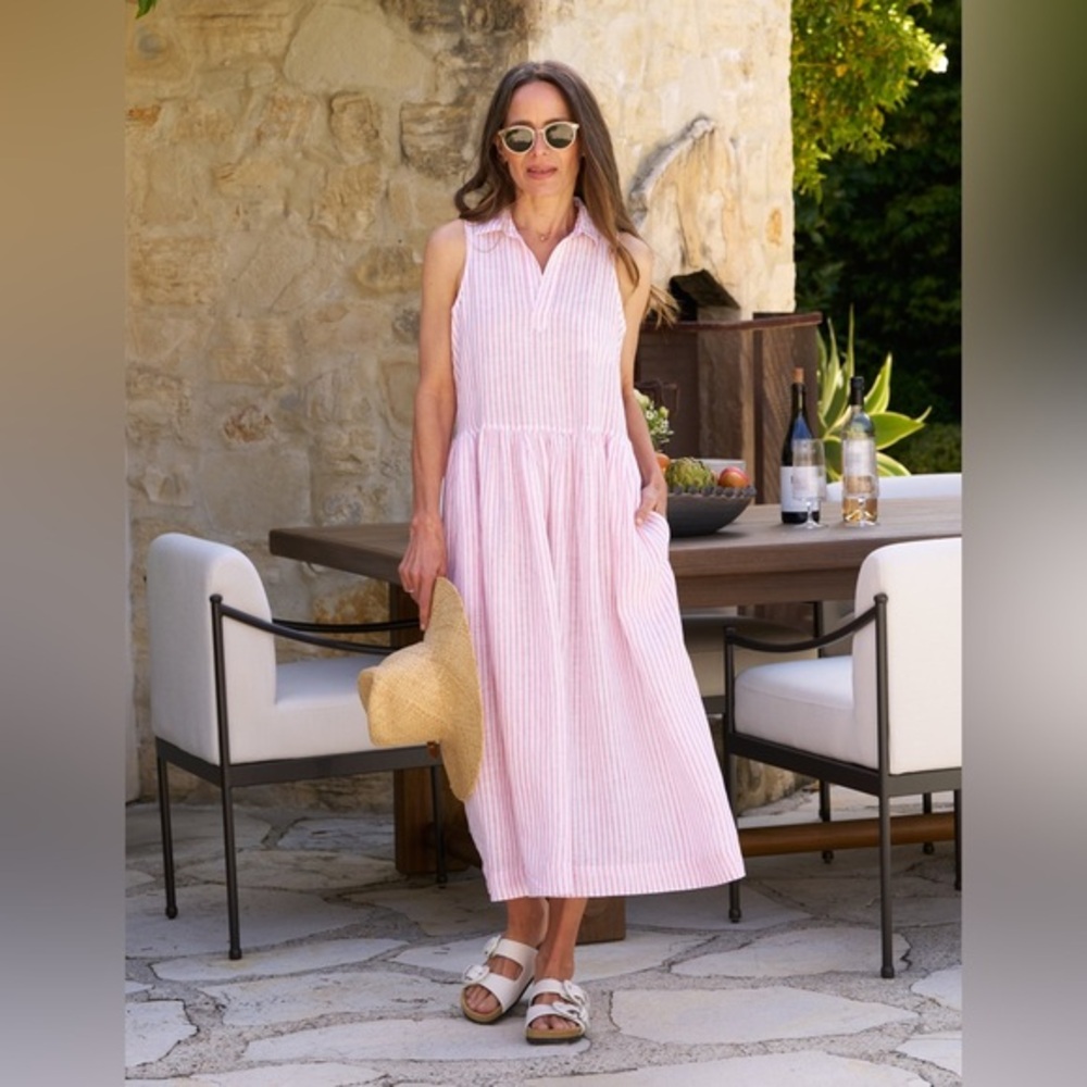 Frank & Eileen Daphne Classic Linen in Pink Stripe